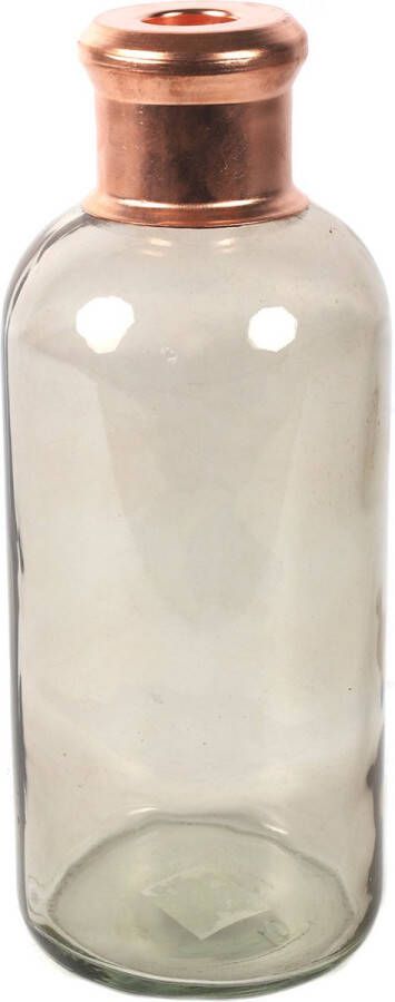 Countryfield Bloemenvaas Firm Bottle transparant beige koper glas D11 x H27 cm