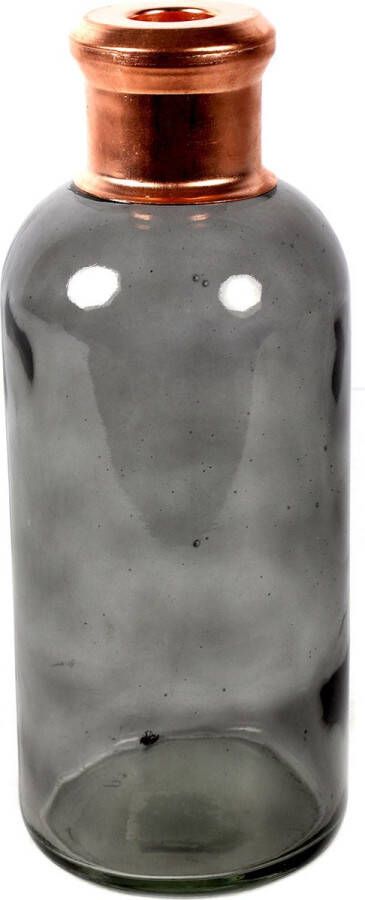 Countryfield Bloemenvaas Firm Bottle transparant grijs koper glas D11 x H27 cm