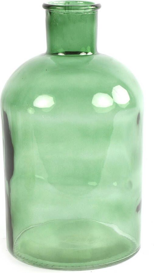 Countryfield Bloemenvaas mintgroen doorzichtig glas apotheker fles D17 x H30 cm
