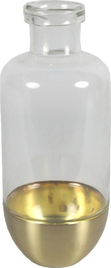 Countryfield Bloemenvaas Mystik Glas transparant goud D14 x H31 cm