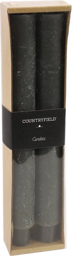 Countryfield Decostar Kaarsen 25 cm Zwart Set van 2 stuks kaars