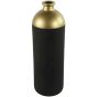 Countryfield Bloemen of deco vaas zwart goud glas luxe fles vorm D13 x H41 cm - Thumbnail 2