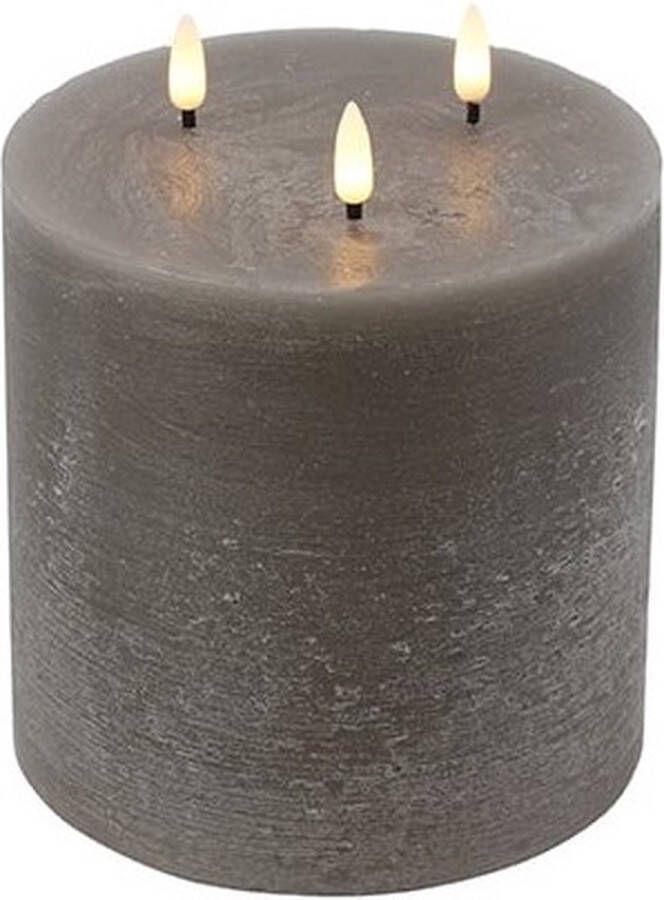 Countryfield LED kaars Stompkaars grijs led kaarsen met flikkerende vlam 15x15 cm