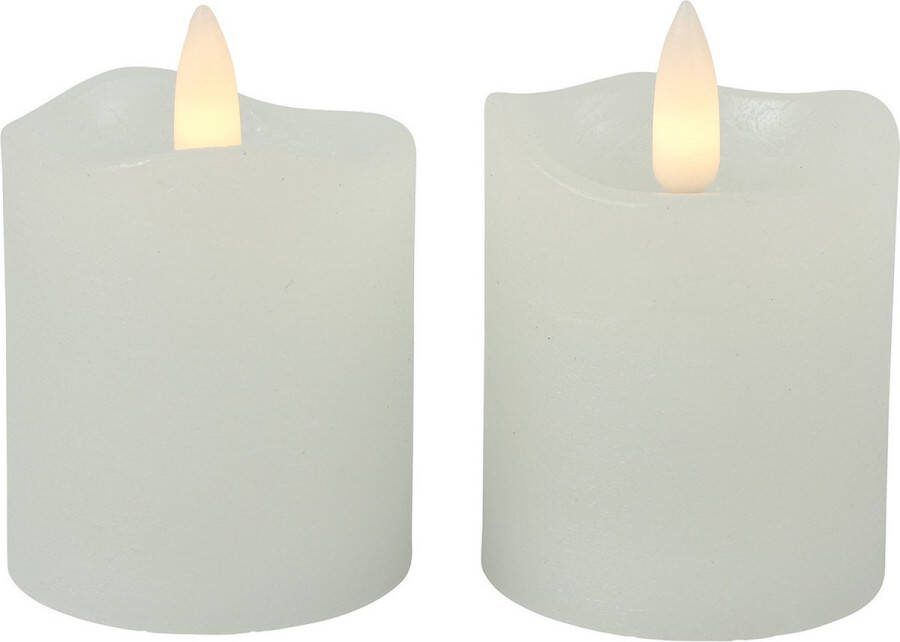 Countryfield LED kaarsen stompkaarsen 2x st wit D5 x H7 2 cm timer warm wit