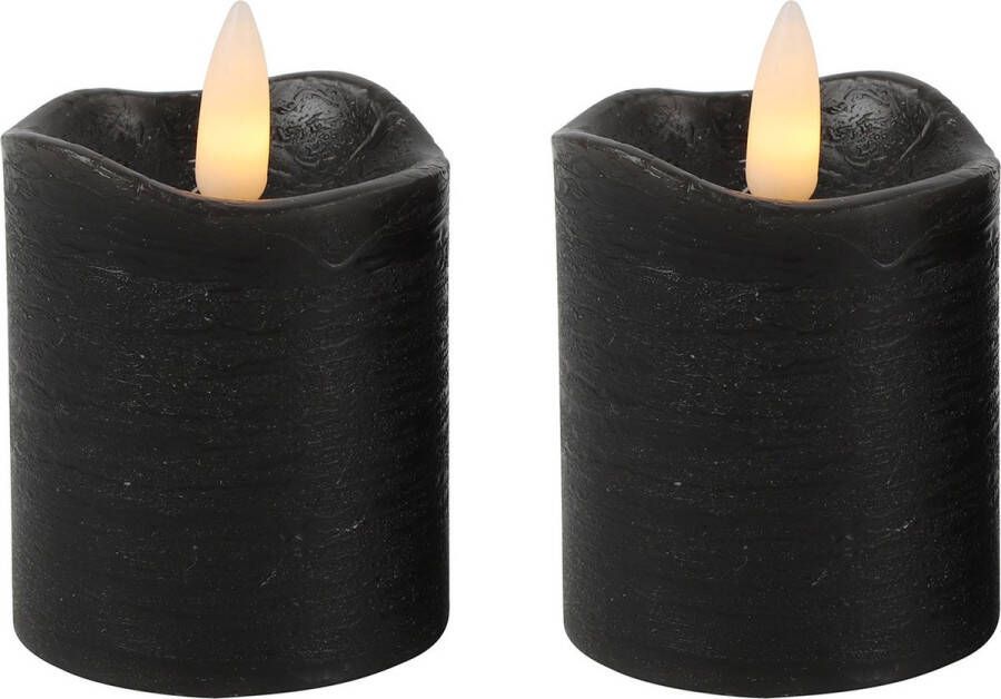 Countryfield LED kaarsen stompkaarsenen 2x st zwart D5 x H7 2 cm timer warm wit
