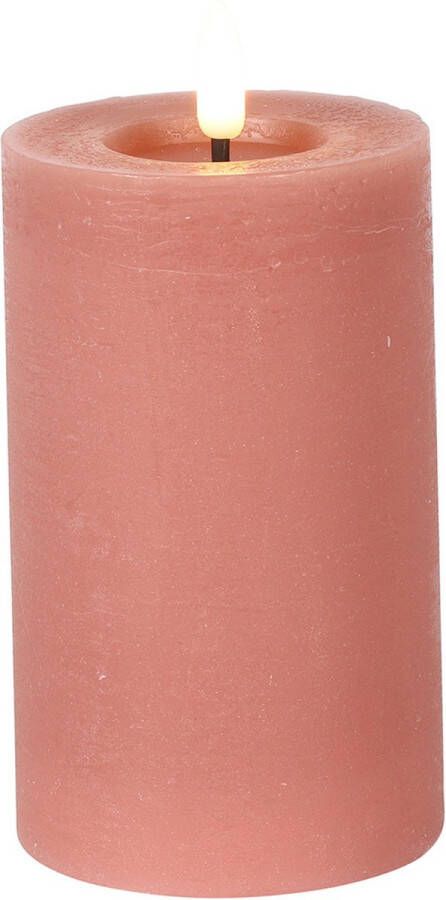 Countryfield Lyon LED kaars stompkaars roze D7 5 x H12 5 cm timer LED kaarsen