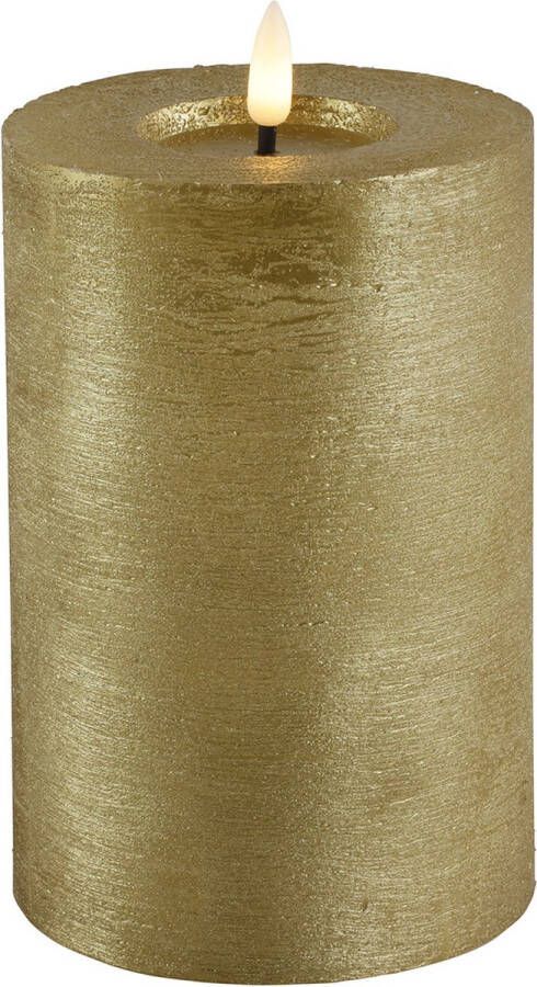 Decostar Countryfield Stompkaars rustiek LED rond Lyon M goud hoogte 15 x 10 cm