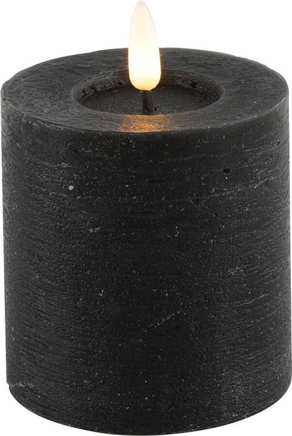 Countryfield Lyon LED kaars stompkaars zwart D7 5 x H8 cm timer LED kaarsen