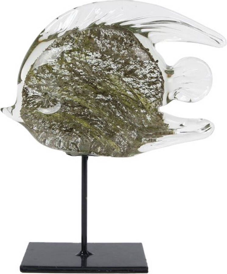Countryfield Sculptuur Fish grijs groen glas 19 5×5 5x23cm