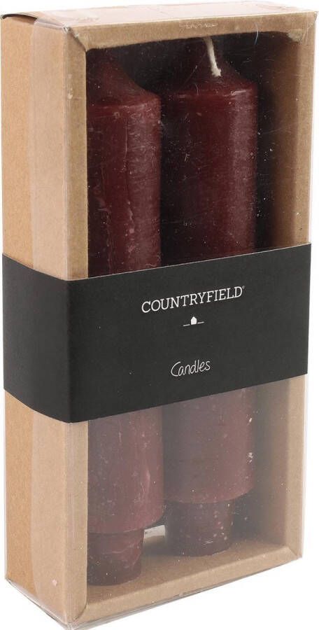 Countryfield Set van 2 kaarsen 15 5cm | Aubergine