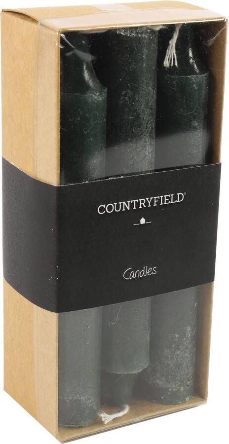 Merkloos Sans marque Set van 6 kaarsen Countryfield 14cm | Donkergroen