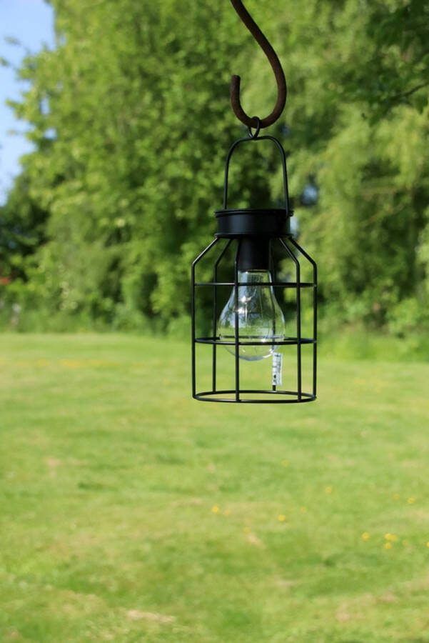 Countryfield Solar LED hanglamp Laad zichzelf overdag op! Gaat vanzelf aan als het donker is Hanglamp Hanglantaarn buiten Tuinfakkel 17cm zwart