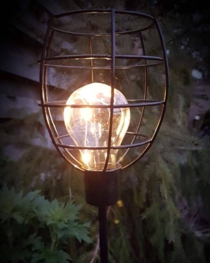 Home Sweet Home Tuinsteker solarlamp roest bruin L11 5 B11 5 H90CM 782960 Tuinverlichting Stoer & Sober Woonstijl