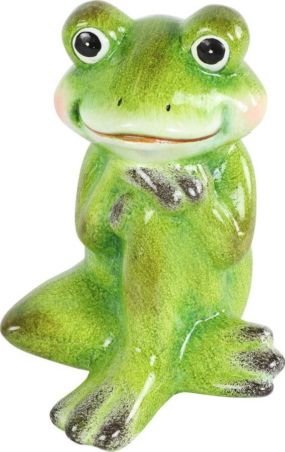 Countryfield Tuinbeeld decoratie kikker The Frog kunststeen H18 cm groen