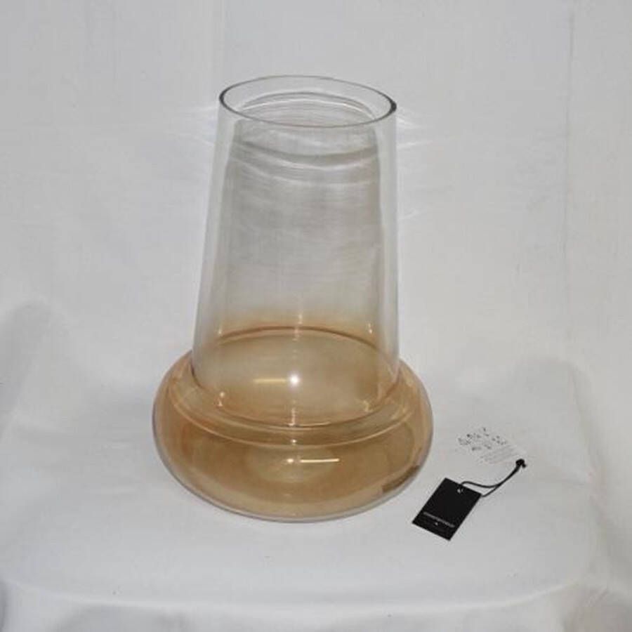 Countryfield Vaas in 2 kleurig glas (helder licht bruin) 35 x Ø 25 cm (opening Ø 14 cm)