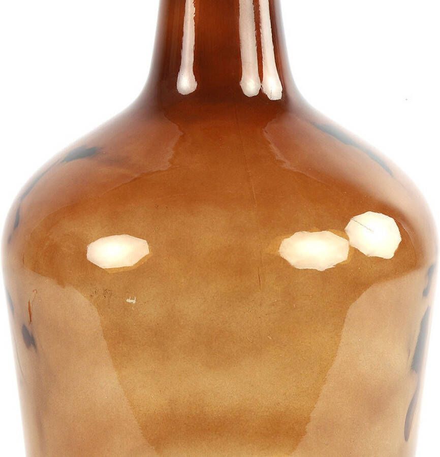 Countryfield Vaas transparant bruin glas XL fles vorm D25 x H42 cm Vazen