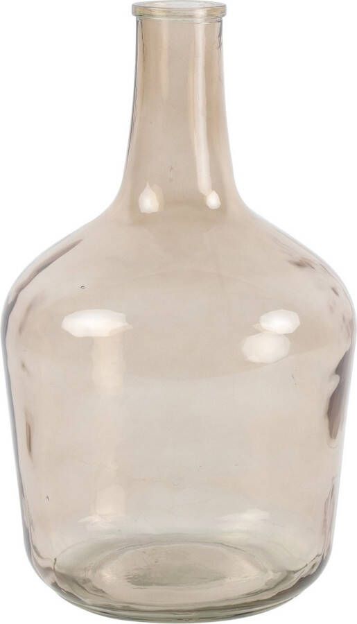 Countryfield vaas transparant zand beige glas XL fles D25 x H42 cm Vazen
