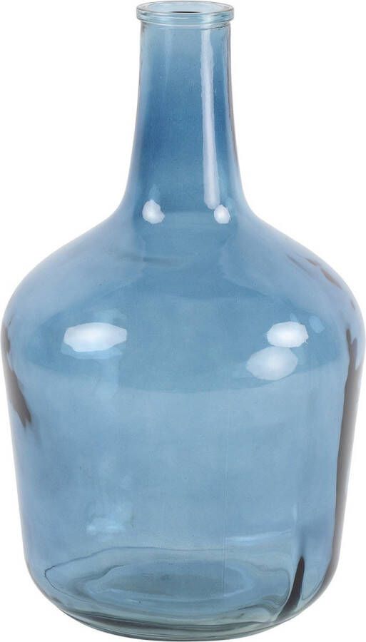 Countryfield Vaas transparant zeeblauw glas XL fles D25 x H42 cm