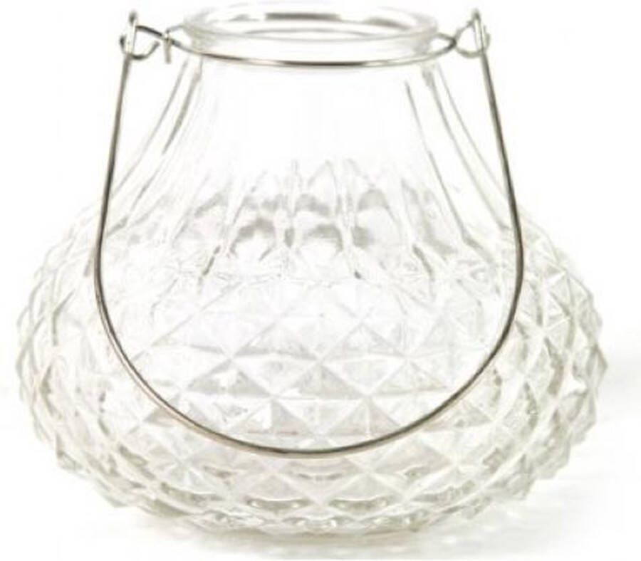 Countryfield Windlicht van glas Met metalen hengsel Hoogte 11cm