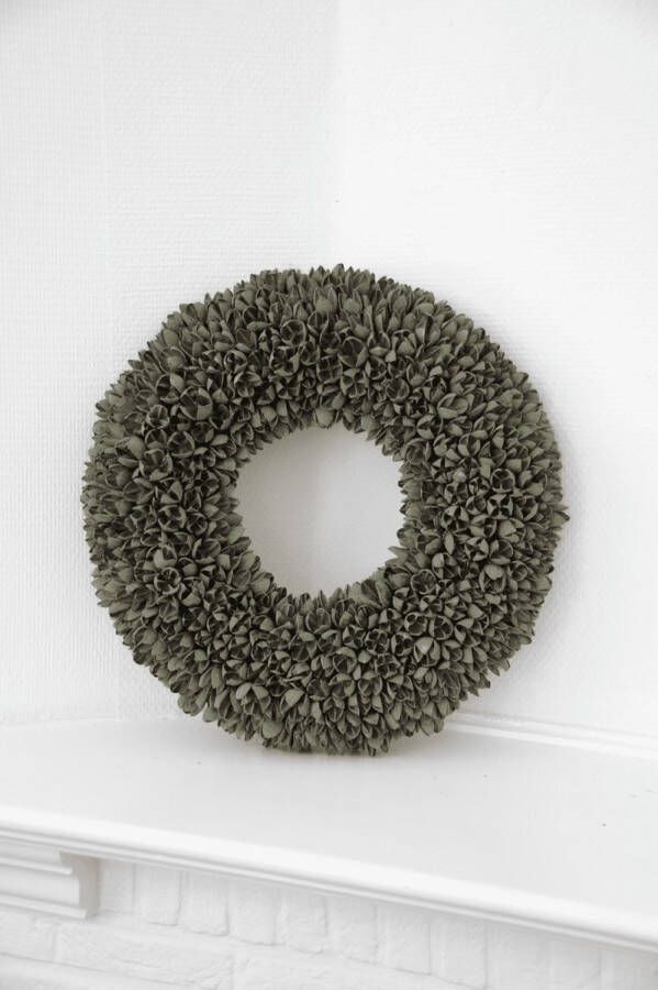 Couronne Krans 'Bakuli' (Old green wash 40cm)