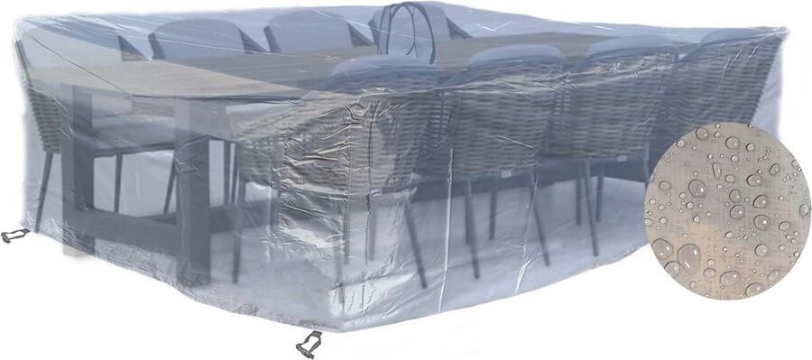 COVER UP HOC CUHOC Diamond Tuinmeubelhoesset Tuinsethoesset Hoes met stormbanden aantrekkoord antislip en afwaterings HOCCIE 3x2x0.8 M