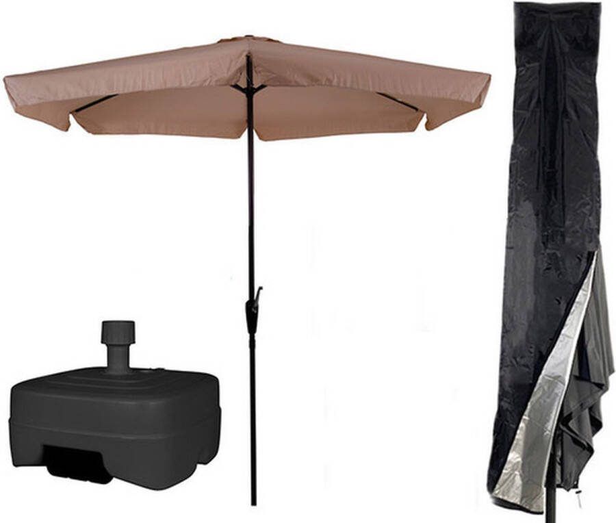 COVER UP HOC CUHOC Beige Ecru Parasol Parasolhoes Extra Zware Vulbare Verrijdbare Parasolvoet parasol met voet parasol met hoes en voet stokparasol met hoes en voet