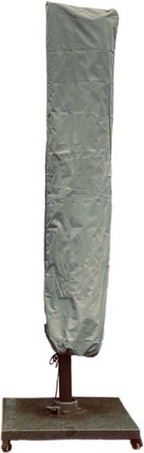 COVER UP HOC Diamond topkwaliteit parasolhoes voor zweefparasol 210x45 cm- met Rits Stok en Trekkoord incl. Stopper- Zilvergrijze Parasolhoes waterdicht