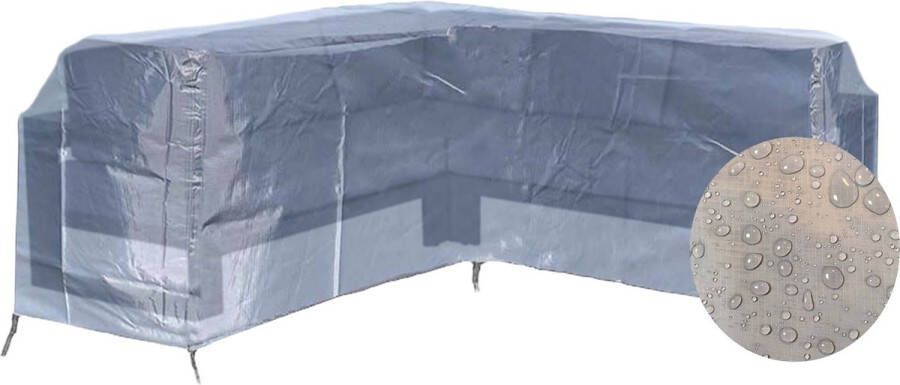 COVER UP HOC CUHOC Diamond Tuinmeubelhoesset Tuinsethoesset Hoes met stormbanden aantrekkoord antislip L Vorm 2.55x2.55x1x0.7 M