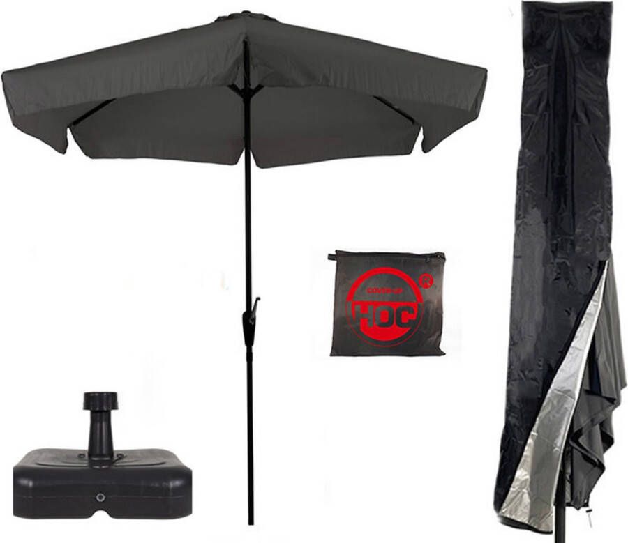 COVER UP HOC CUHOC Parasol + Parasolvoet + Parasolhoes ( Grijs Antraciet vulbare parasolvoet CUHOC Parasolhoes ) Super COMBIDEAL