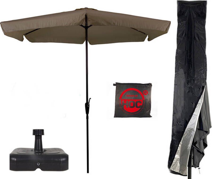 COVER UP HOC CUHOC Parasol + Parasolvoet + Parasolhoes ( Taupe vulbare parasolvoet CUHOC Parasolhoes ) Super COMBIDEAL