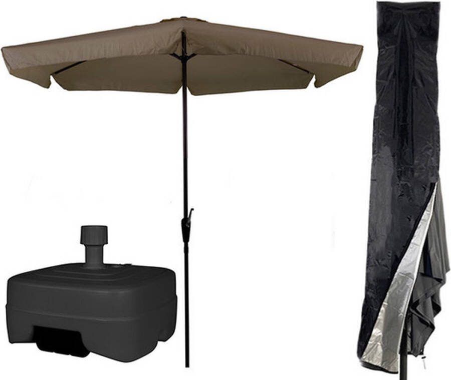 COVER UP HOC CUHOC Taupe Parasol Parasolhoes Extra Zware Vulbare Verrijdbare Parasolvoet parasol met voet parasol met hoes en voet stokparasol met hoes en voet