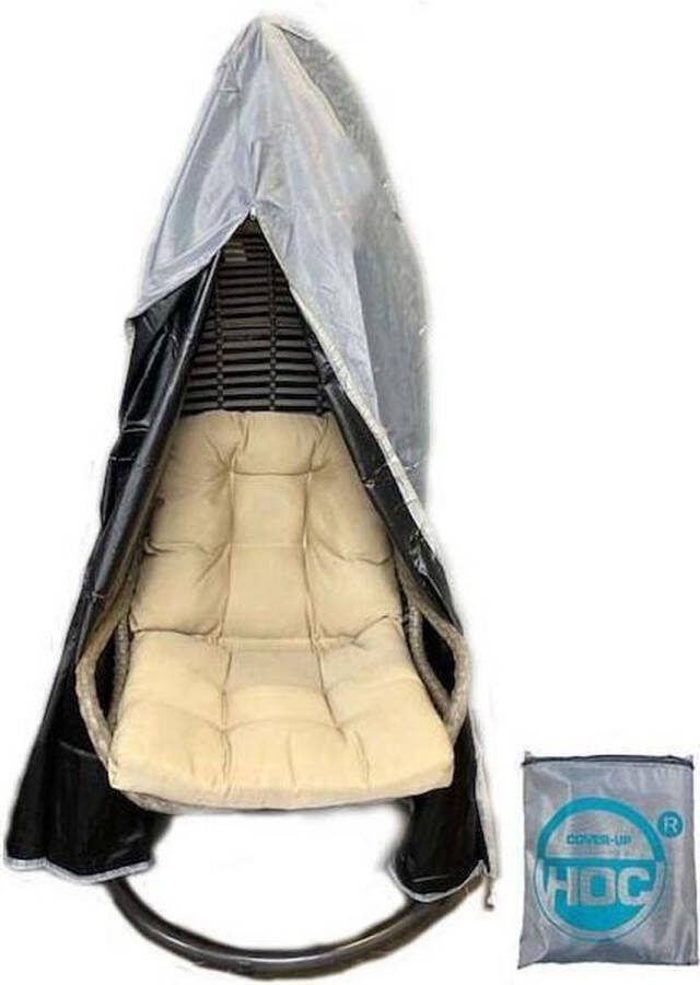 COVER UP HOC CUHOC Beschermhoes voor hangstoel Egg stoelhoes Lounge stoelhoes Diamond waterdichte beschermhoes 1 persoons 100x100x200 cm Zilvergrijs