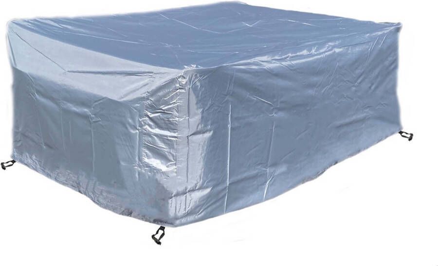 COVER UP HOC Diamond hoes tuinmeubelen- 200x160x70 cm tuinset beschermhoes waterdicht met Stormbanden Trekkoord en Afwaterings HOCCIE Zilvergrijze hoes tuinmeubels