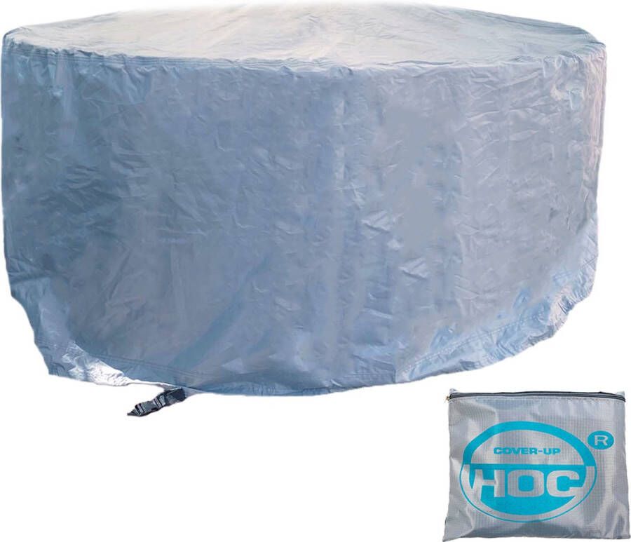 COVER UP HOC Diamond hoes tuinset rond 180x80 cm ( diameter x hoogte) tuinmeubel beschermhoes waterdicht met Stormbanden Trekkoord en Afwaterings HOCCIE Zilvergrijze hoes voor ronde tuinset