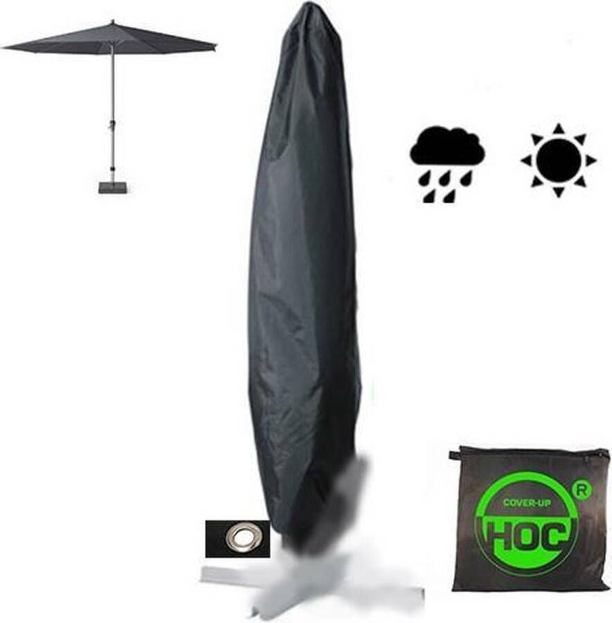 COVER UP HOC (sta stok) Parasolhoes staande parasol 175 CM Beschermhoes Parasol Afdekhoes Parasol Zwart Ø28x175xØ50 cm 175 CM Beschermhoes Parasol Afdekhoes Parasol Zwart Ø28x175xØ50 cm