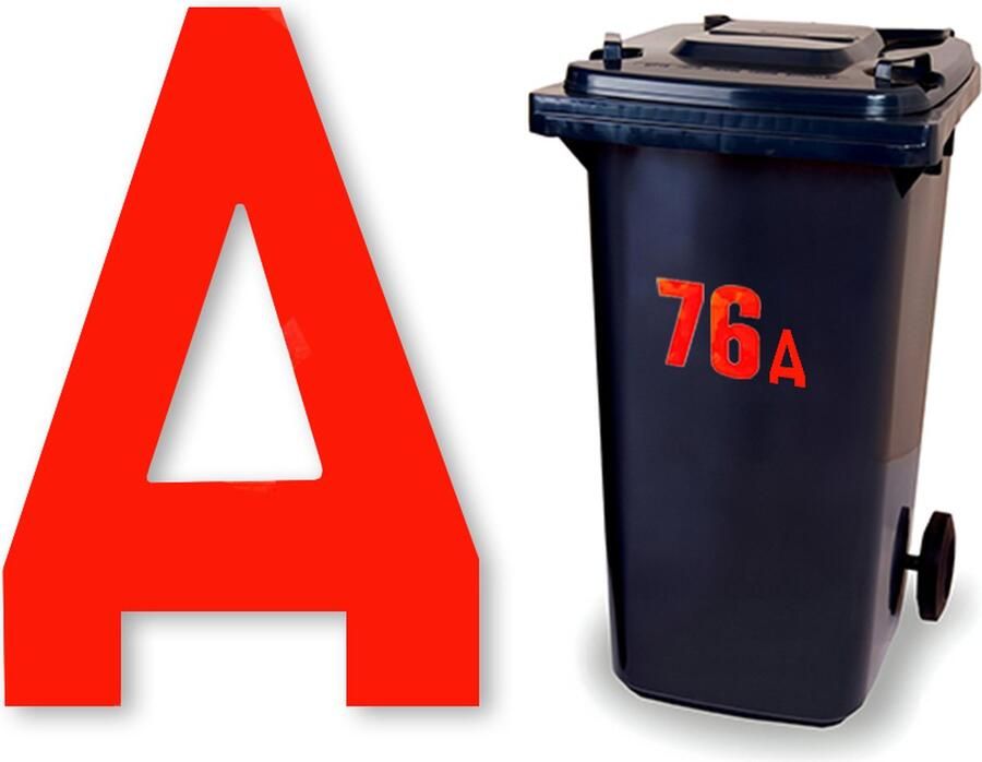 CoverArt Huisnummer kliko sticker Letter A Rood Reflecterend plakletter stickers huisnummer letter container letters brievenbus letter