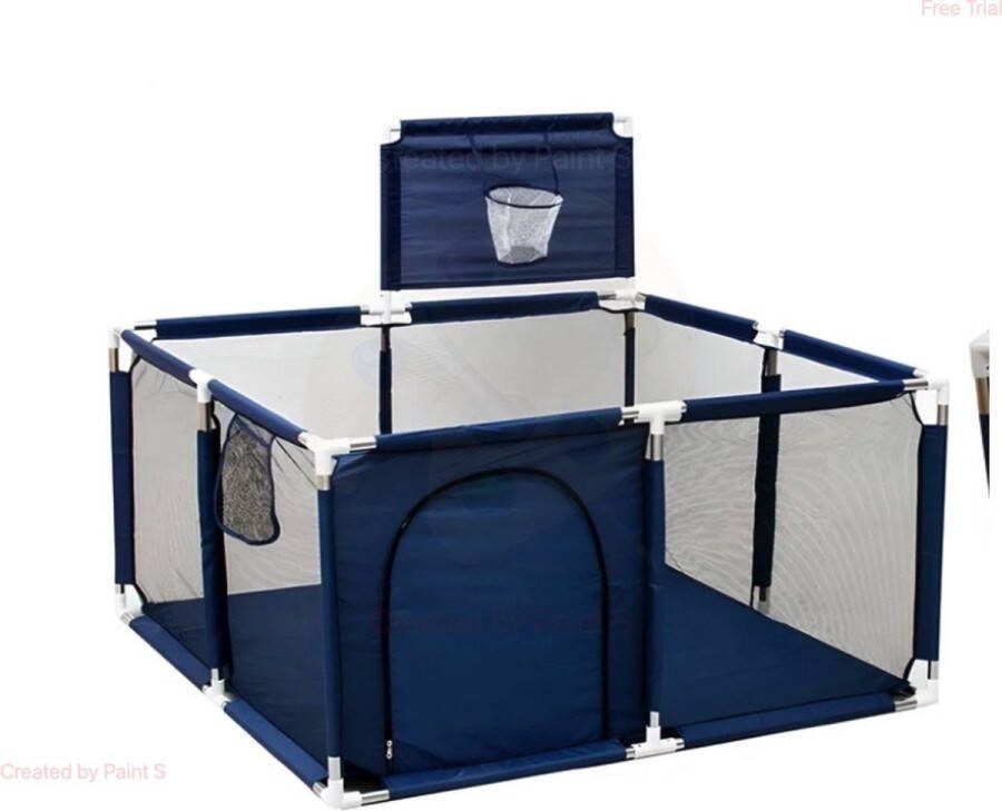 Covie Ballenbak Opvouwbaar Babybox Babygym Ballenbak baby kinderspeeltuin Blauw Speelbox Medium