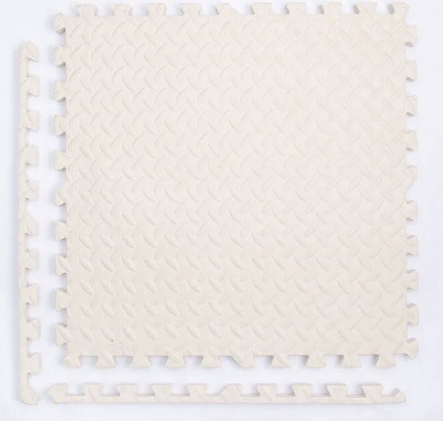 Covie Puzzel mat 30x30cm 16 stuks Tegels voor kinderen Speelmat Speelkleed Kinderplezier Leerzaam Wit