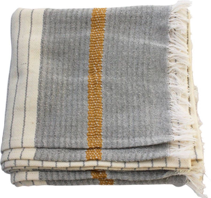 Cozi Studio Ibiza Palms Turkse Baddoek 90 x 190 cm 100% Katoen Hamamdoek & Saunadoek Peshtemal Strandlaken 100% Cotton Bath Towel Grijs