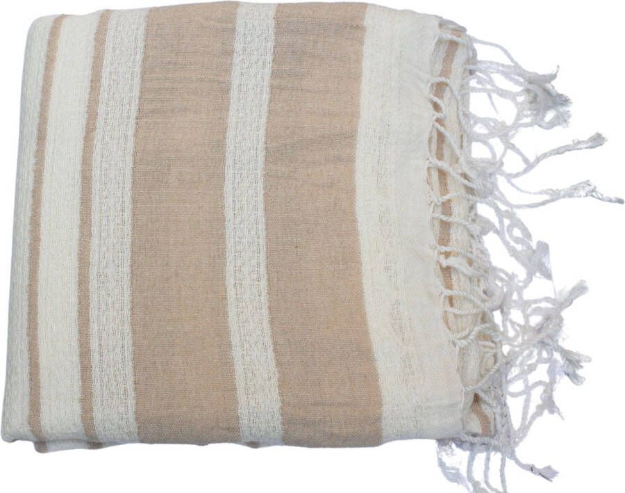 Cozi Studio Santorini Breeze Turkse Baddoek 90 x 190 cm 100% Bamboe Hamamdoek & Saunadoek Peshtemal Strandlaken 100% Bamboo Bath Towel Beige