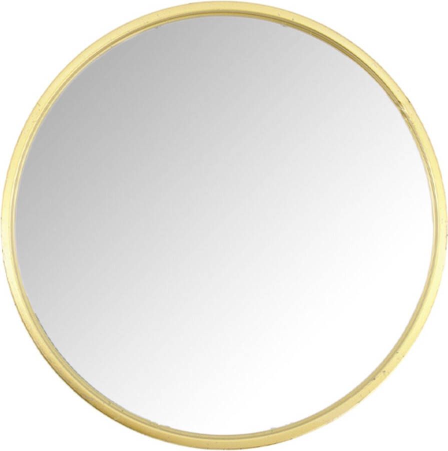 Cozy Ibiza Ronde spiegel goud metaal 37cm