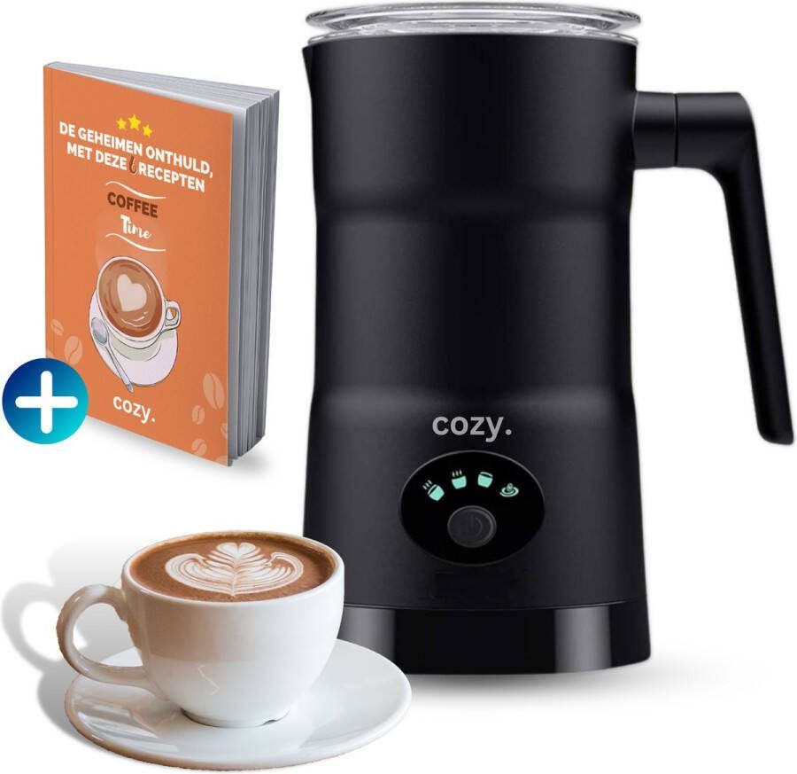 Cozy. Premium Melkopschuimer Electrisch 4-in-1 Melkschuimer Milk Frother Opschuimer Mat Zwart