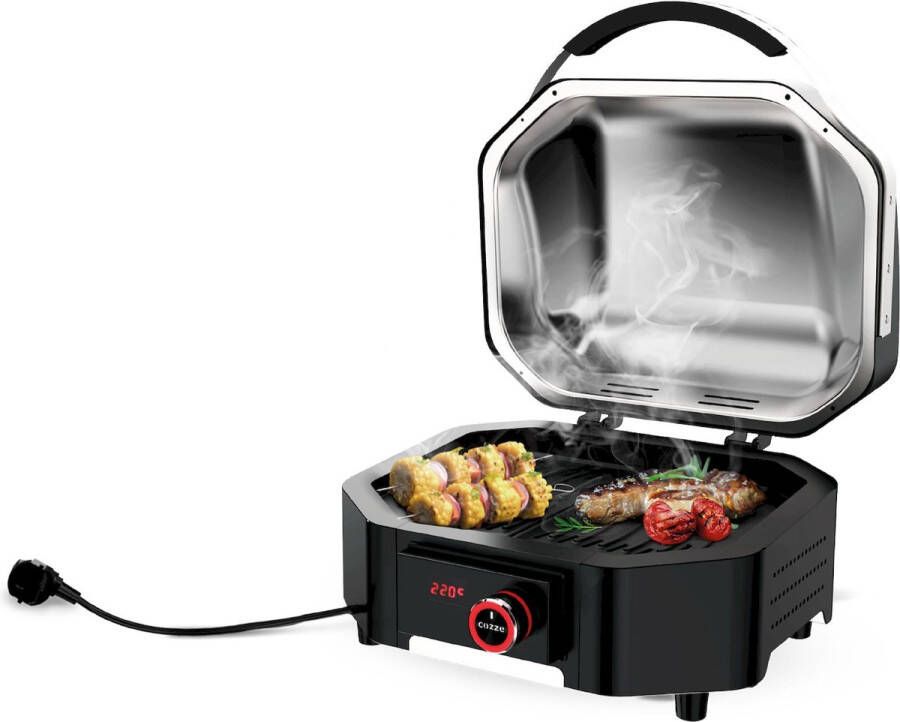 Cozze Grill E-200 Elektrisch 230V 2200W Roestvast Staal Zwart