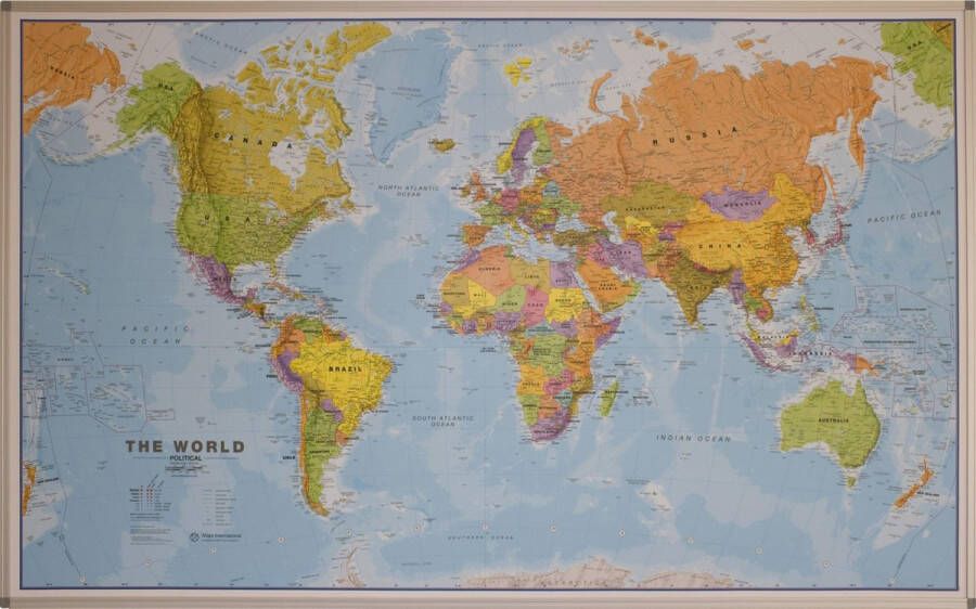 Craenen Magneetbord Wereld politiek World Engels Maps International 1 30M 85 x 136cm