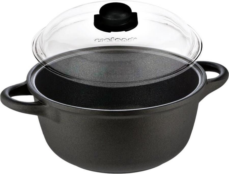 Crafond Cocotte Kookpot Stoofpot + Pyrex deksel Gas & Keramisch Vuur 28cm Ø 11.5cm hoog Inhoud 5L