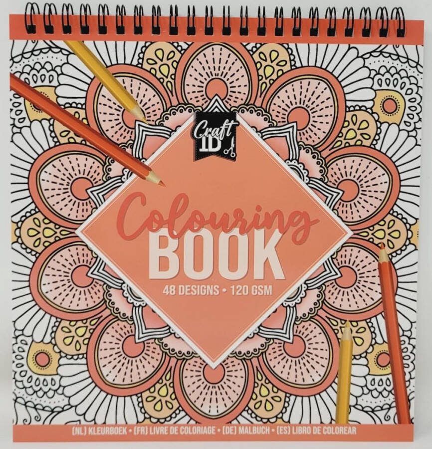 Craft ID kleurboek voor volwassenen 48 kleurplaten Dieren en Bloemen