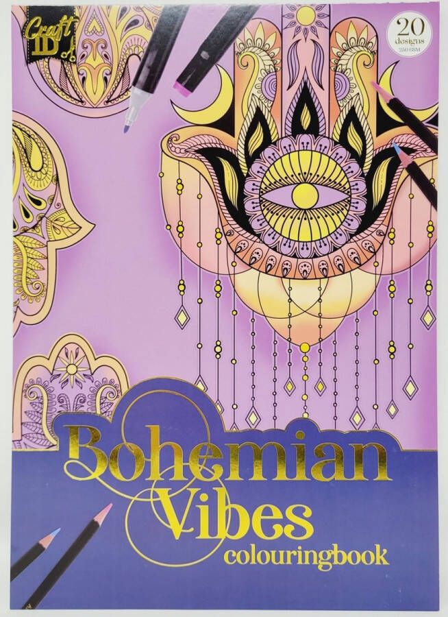 Craft ID kleurboek voor volwassenen Bohemian Vibes hoge kwaliteit 20 kleurplaten