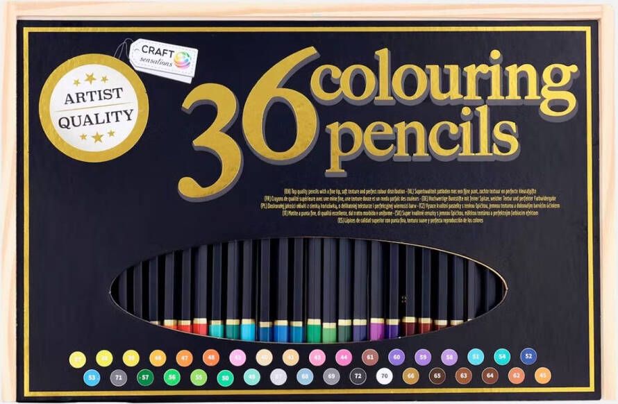 Craft Sensations 36 kleurpotloden- goede kwaliteit- fijne punt- zachte textuur- perfecte kleurafgifte-tekenen-kleuren-inkleuren
