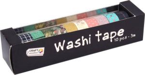 Craft Sensations Glitter Washi Tape | 10 rolletjes van 3 meter | Bullet Journal | 10 verschillende designs