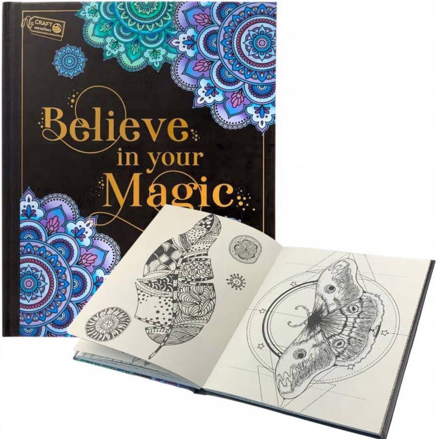 Craft Sensations Kleurboek Believe in your Magic Luxe Kleurboek voor volwassenen Kleurboek hard cover 80 designs Kleurboek voor volwassen
